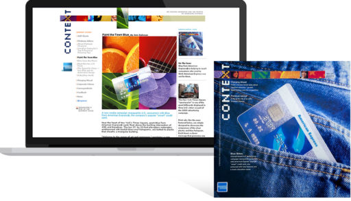 Context, the American Express’ corporate magazine as viewed online and in print.