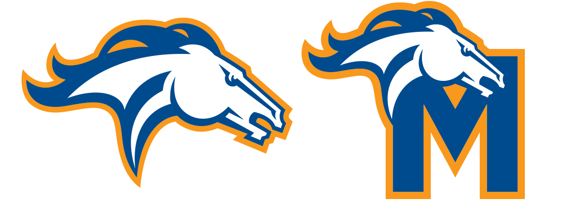 Milton Mustang sports branding – logo and “M” typography.