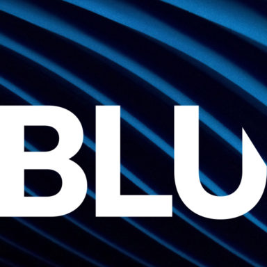 Logo detail of BluEdge company rebranding