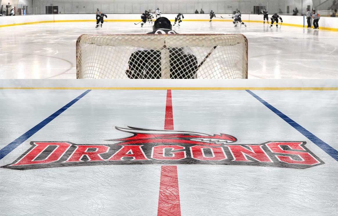 St. George's School's athletic brand on ice hockey rink