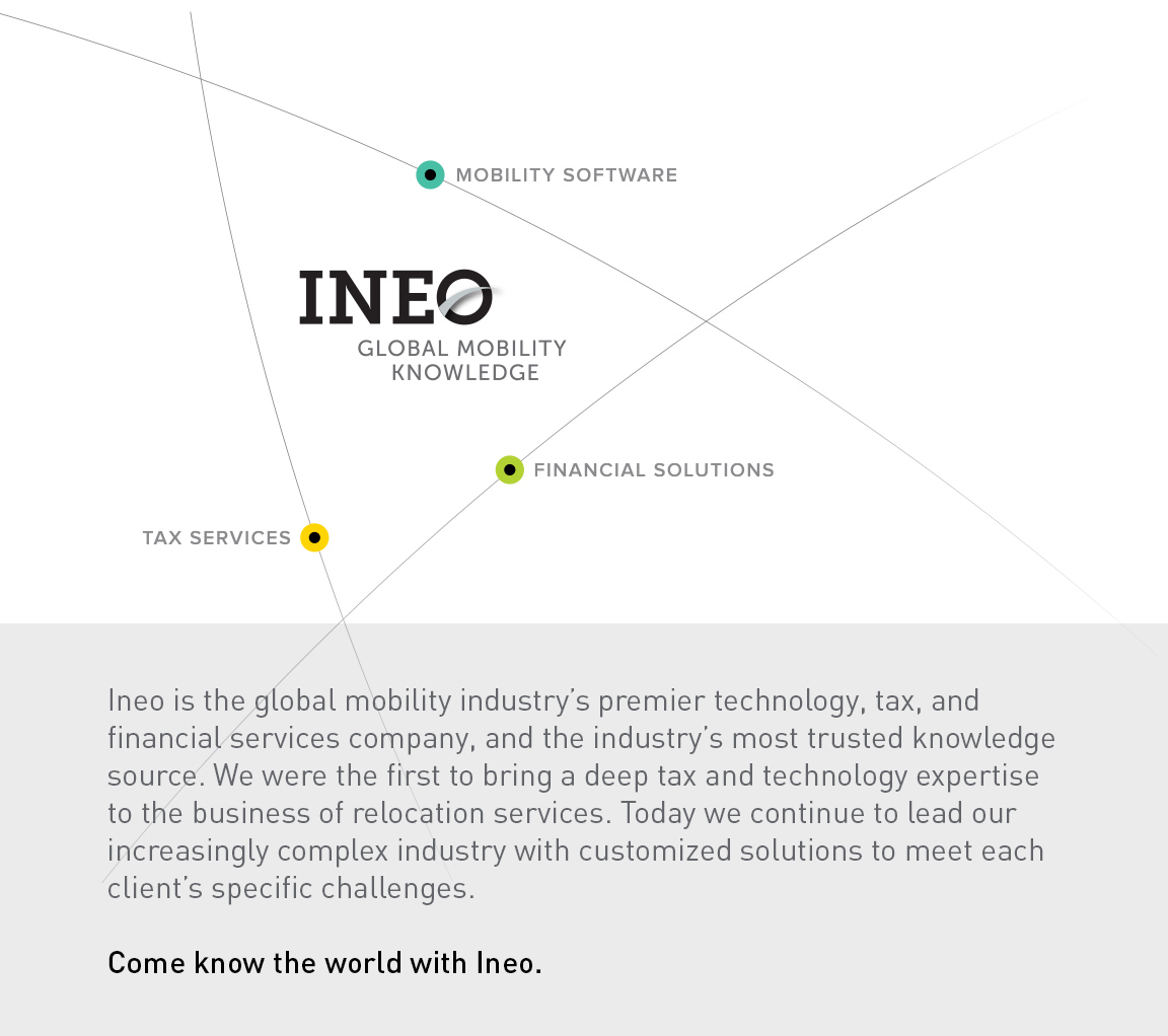 Created as part of the strategic brand development is Ineo’s positioning and graphic elements – the firm’s logo in the center of a graphic element of latitude and longitude coordinates – with each line and circle representing one of the company’s core service areas.