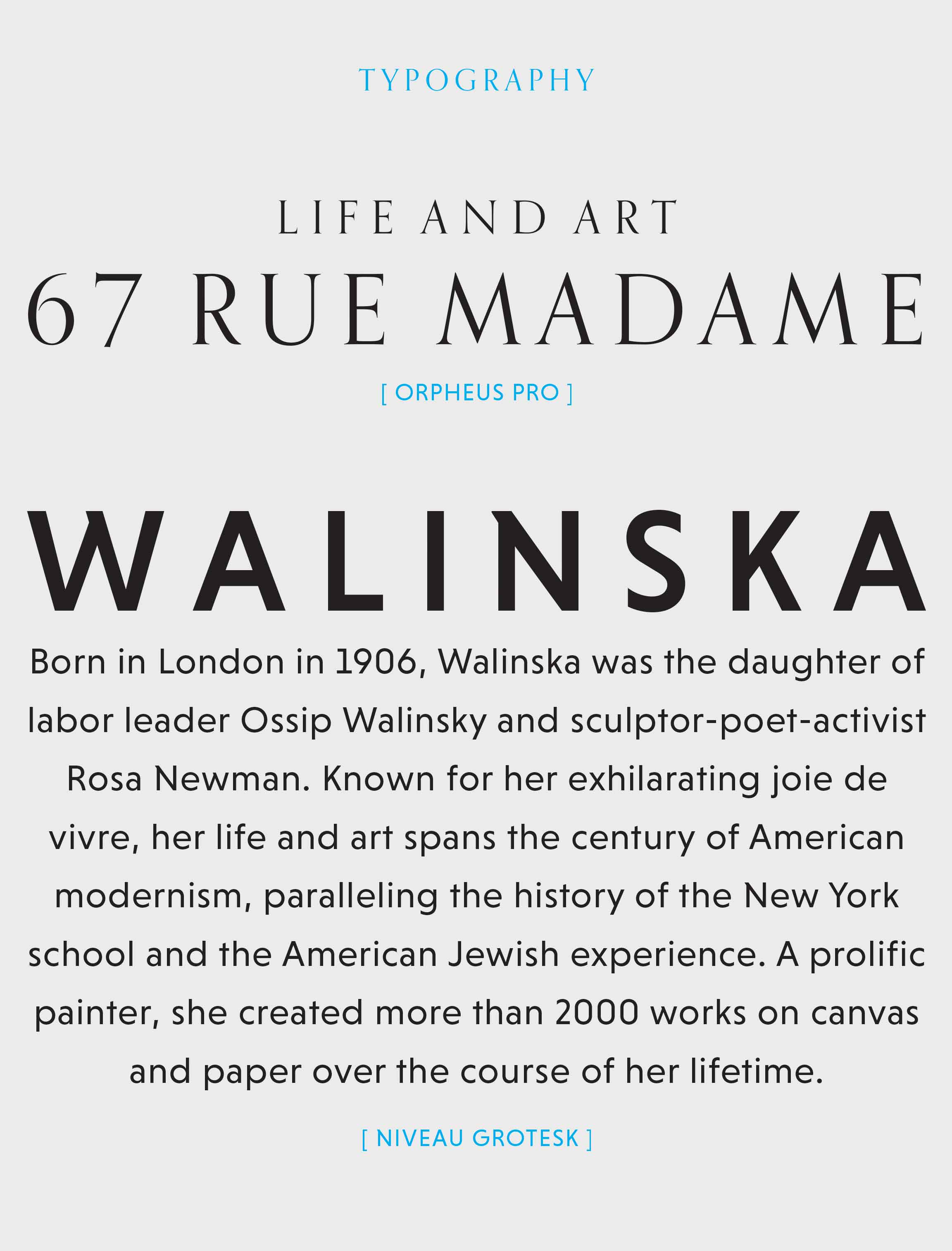 Anna Walinska website design typography