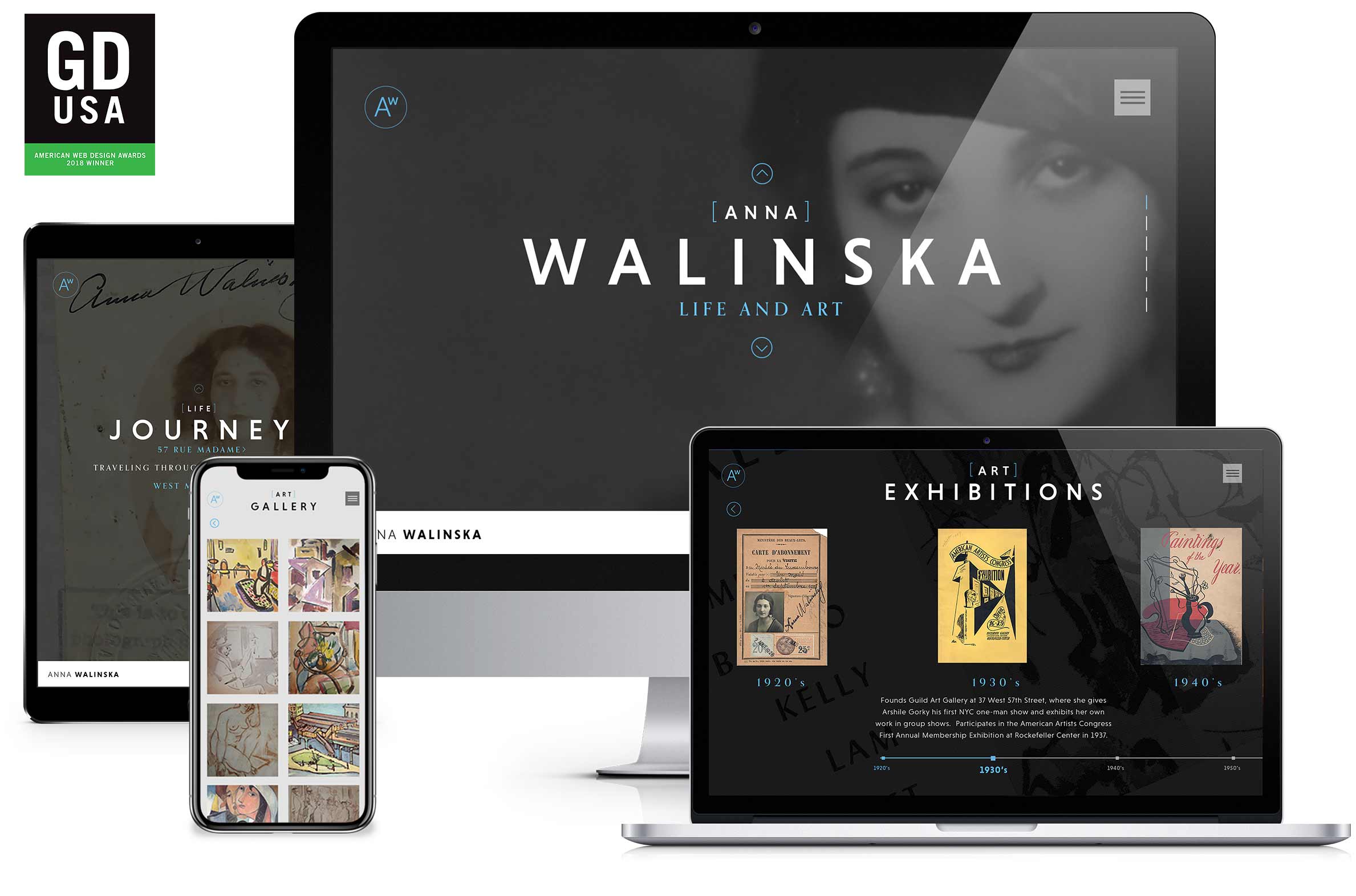 Website design and branding for Artist Anna Walinska – 2018 Graphic Design USA web design winner