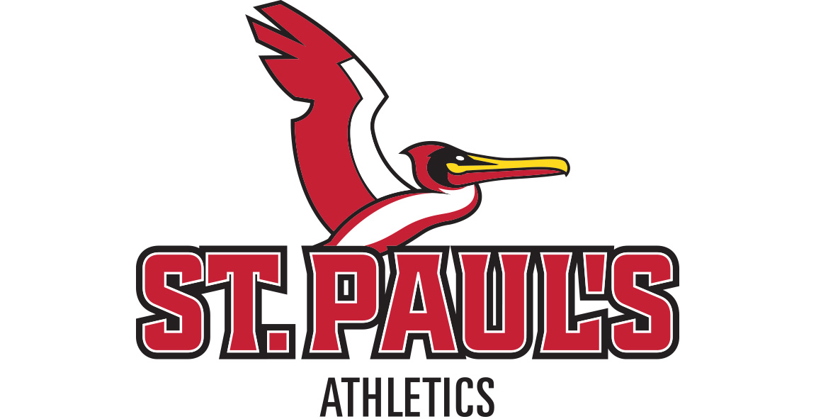 St. Paul's Athletics wordmark and pelican mascot brand identity